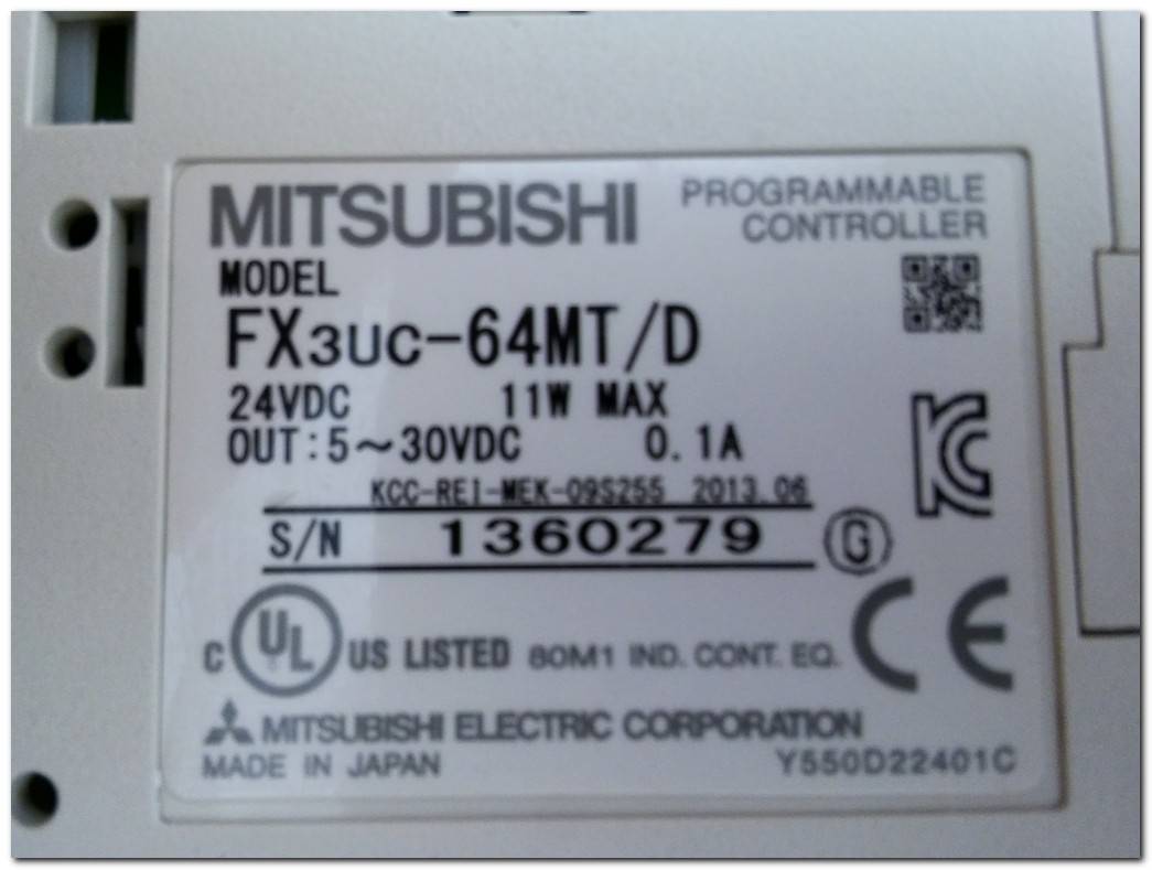 MITSUBISHI FX3UC-64MT-D MELSEC PROGRAMMABLE CONTROLLER PLC