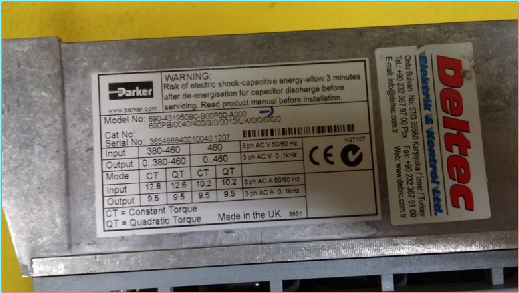 PARKER 690-431950B0-B00P00-A000 4KW SIFIR SÜRÜCÜ