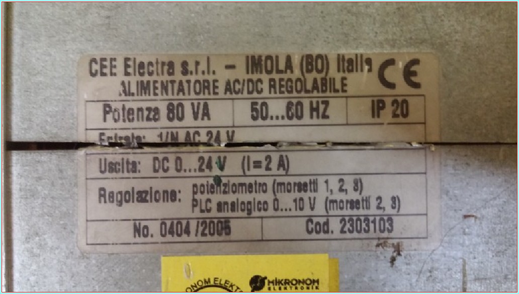 CEE ELECTRA IMOLA 2303103 0,10V ANALOG KART 