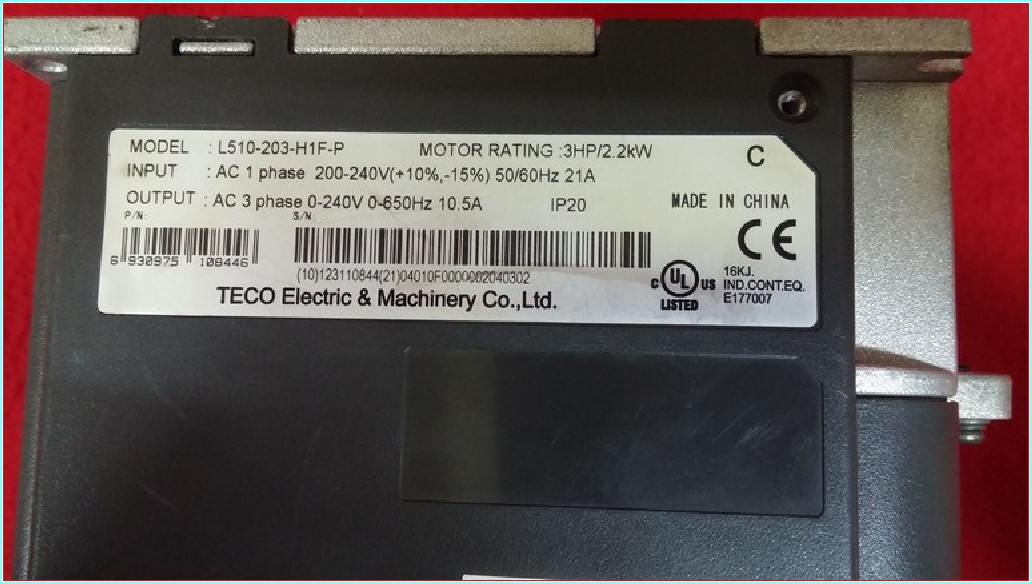 TECO L510-203-H1F-P 2,2KW 3HP 230V SÜRÜCÜ