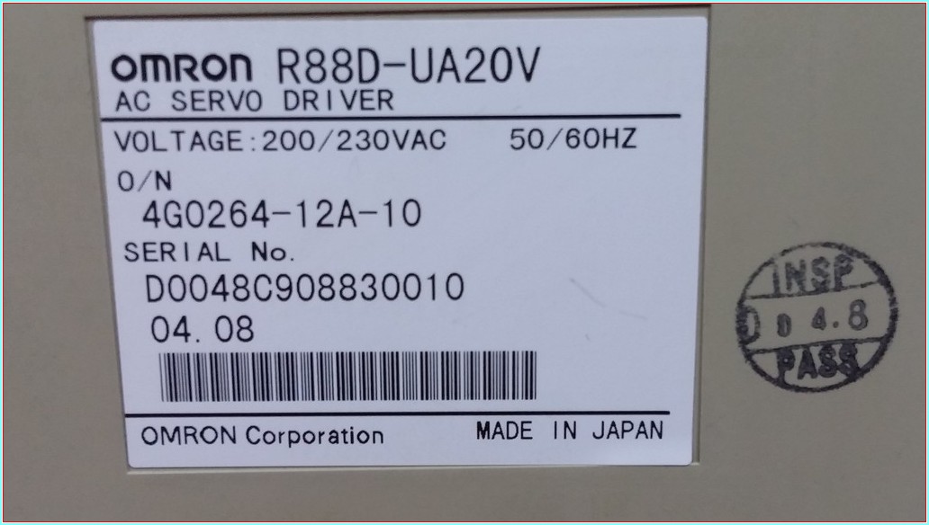 OMRON R88D-UA20V 750W SERVO SÜRÜCÜ VE R88M-U75030VA-S1 SERVO MOTOR TAKIM