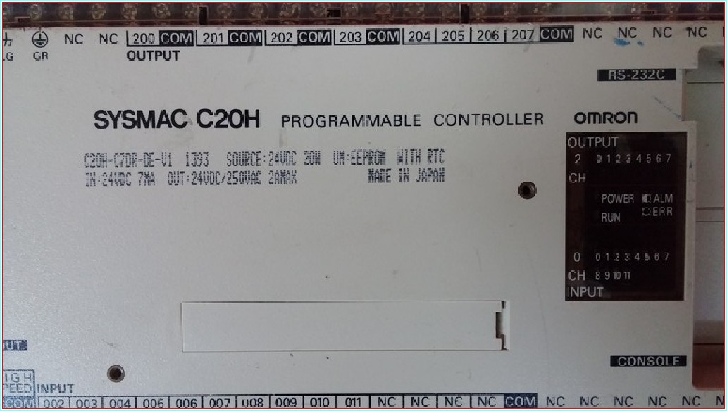 OMRON SYSMAC C20H-C7DR-DE-V1 RS-232C PROGRAMMABLE CONTROLLER PLC