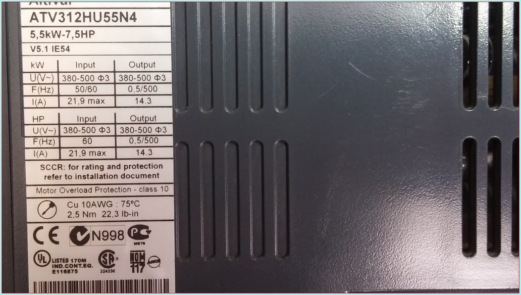 SCHNEİDER ATV312HU55N4 5,5 KW 7,5 HP SÜRÜCÜ