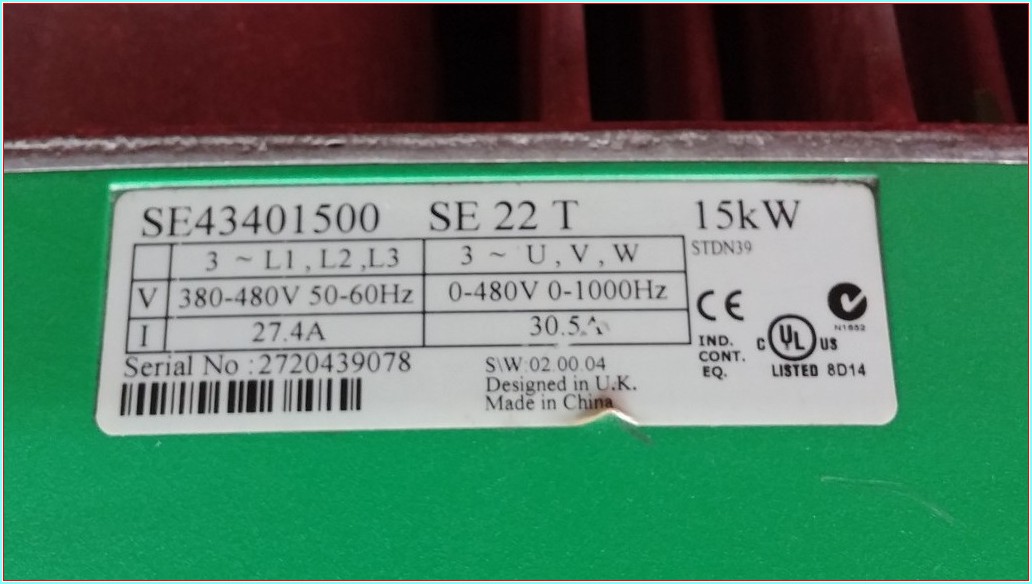 CONTROL TECHNIQUES SE43401500 15 KW 27,4 A