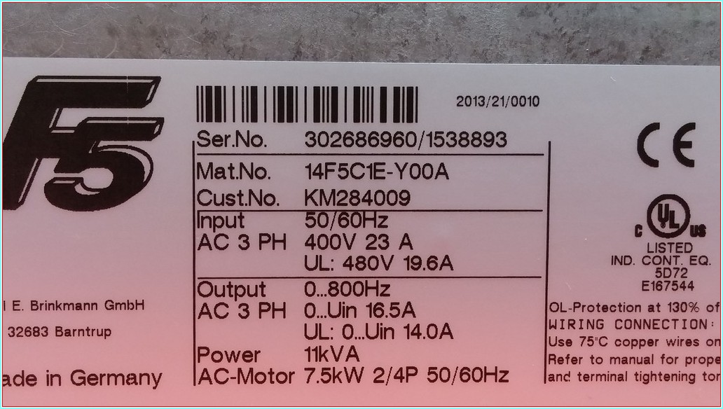 KEB 14F5C1E-Y00A 7,5 KW SÜRÜCÜ