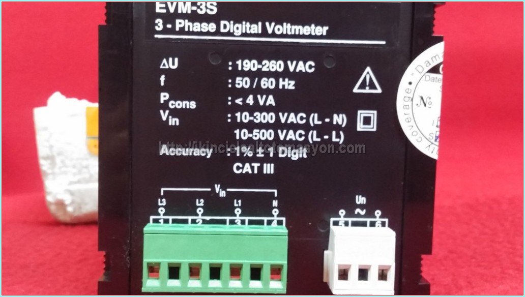 ENTES EVM-3S EVM3S EVM3S 96X96 SIFIR KUTULU DIGITAL VOLTMETER