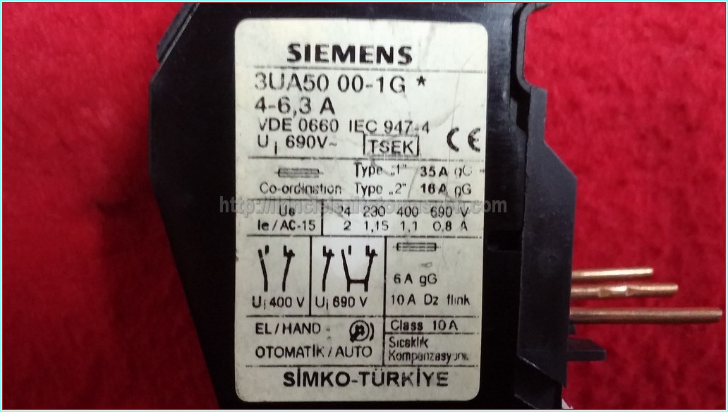 SIEMENS 3UA50 00-0J 0,63-1A MOTOR KORUMA
