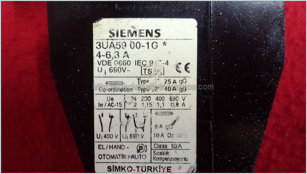 SIEMENS 3UA59 00-2A 10-16A MOTOR KORUMA