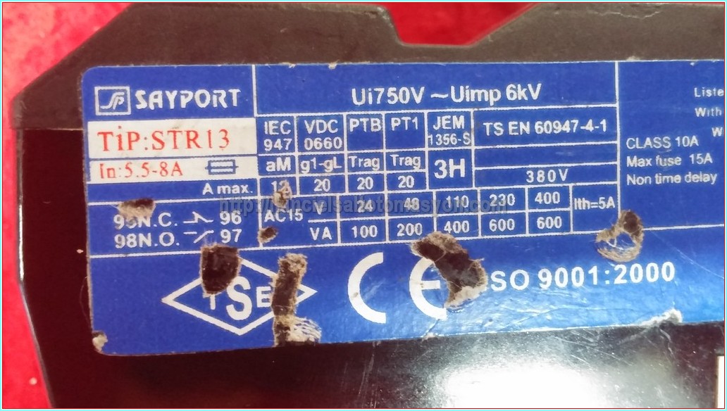 SAYPORT STR 13 5,5-8A MOTOR KORUMA