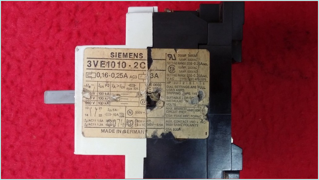 SIEMENS 3VE1010-2C 0,16-0,25A MOTOR KORUMA