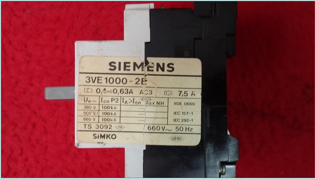 SIEMENS 3VE1000-2E 0,4-0,63A MOTOR KORUMA