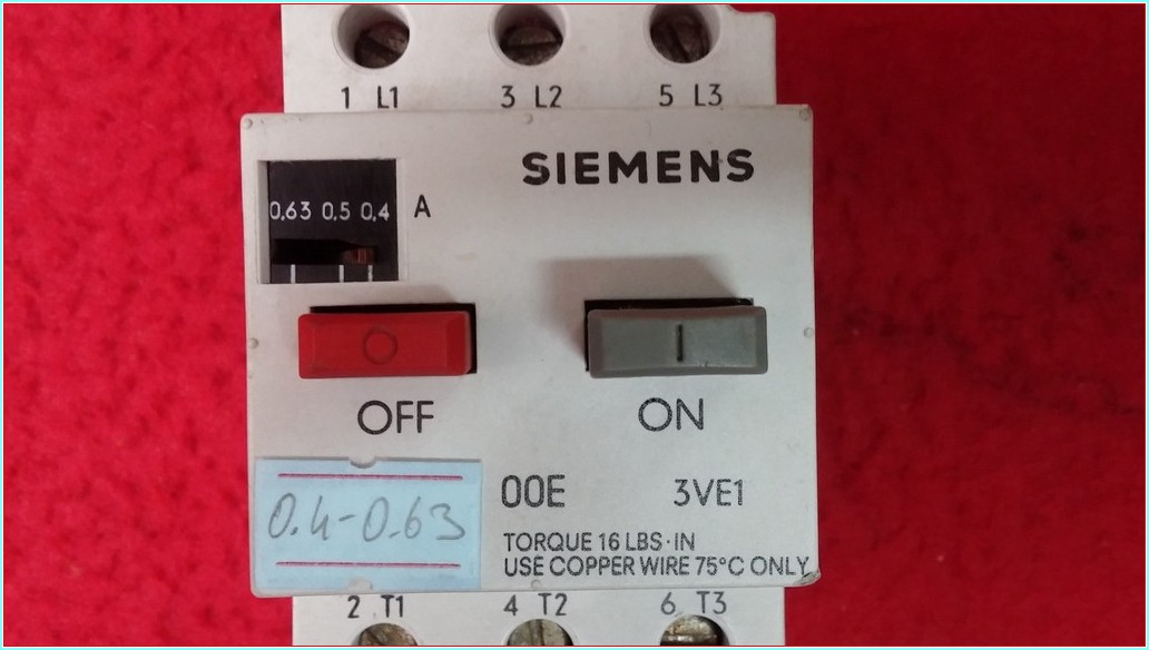 SIEMENS 3VE1000-2E 0,4-0,63A MOTOR KORUMA