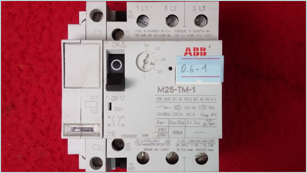 ABB M25-TM-1 0,6-1A YARDIMCI KONTAKLI MOTOR KORUMA