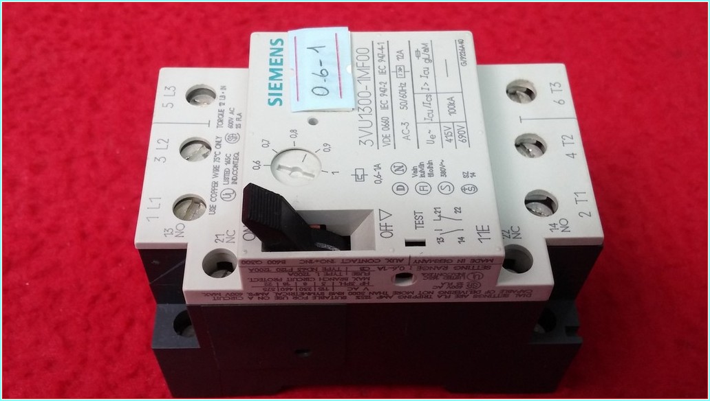 SIEMENS 3VU1300-1MF00 0,6-1A YARDIMCI KONTAKLI MOTOR KORUMA