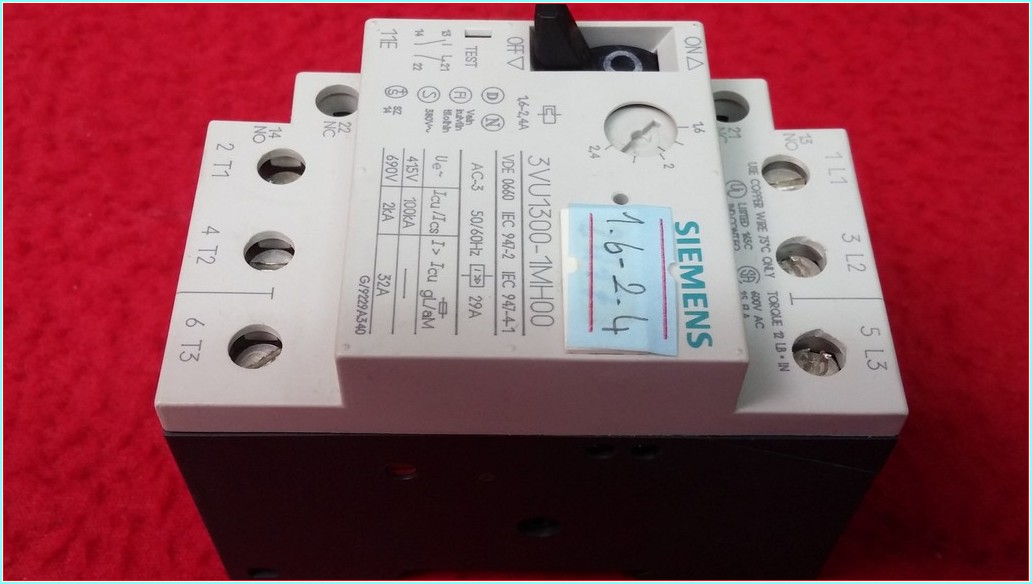 SIEMENS 3VU1300-1MH00 1,6-2,4A YARDIMCI KONTAKLI MOTOR KORUMA