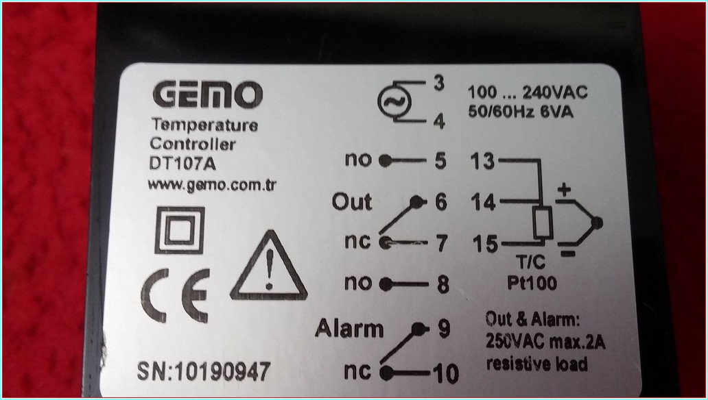 GEMO DT107A TEMPERATURE CONTROLLER