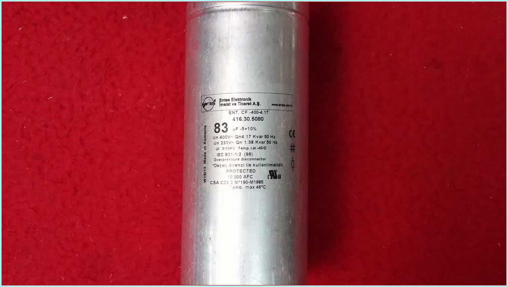 ENTES ENT CF-400-4,17 1,38 KVAR SIFIR KONDANSATÖR
