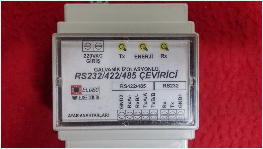 ELDES RS232-422-485 GALVANİZ İZALASYONLU ÇEVİRİCİ