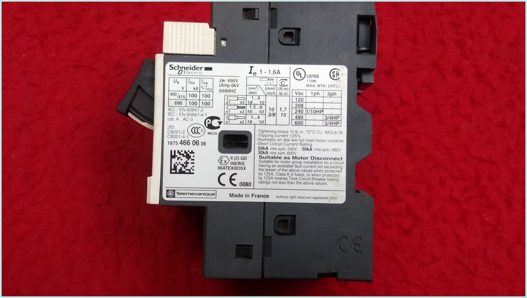 SCHNEİDER GV2ME06 1-1,6A ŞARTEL TİPİ MOTOR KORUMA