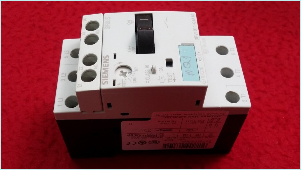 SIEMENS 3RV1011-0JA10 0,7-1A ŞARTEL TİPİ YARDIMCI KONTAKLI MOTOR KORUMA