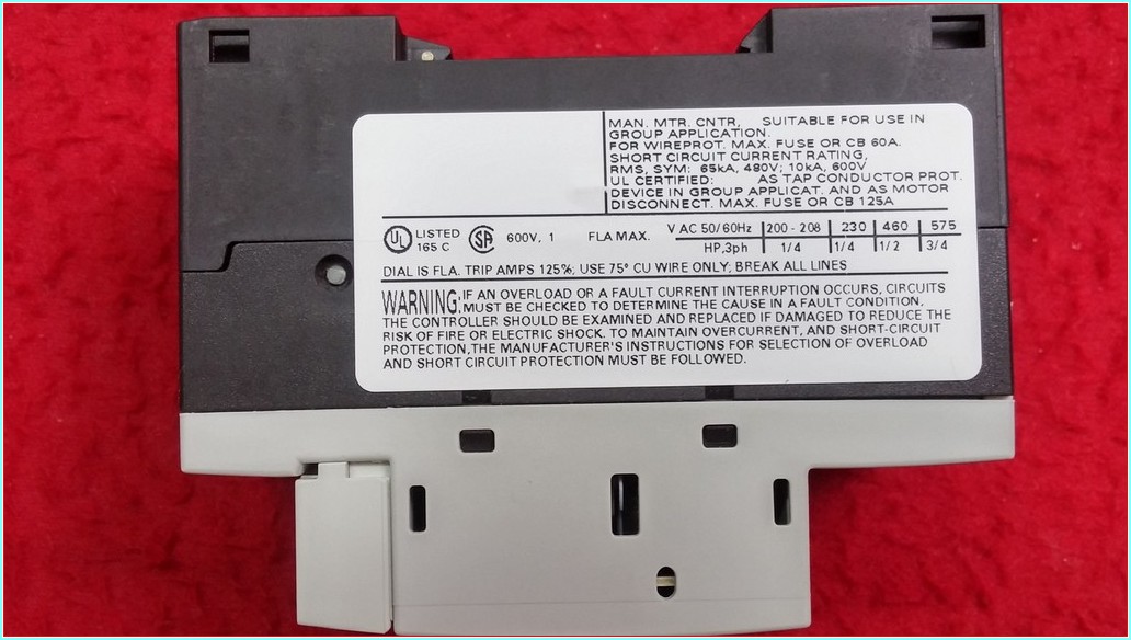 SIEMENS 3RV1011-0JA10 0,7-1A ŞARTEL TİPİ YARDIMCI KONTAKLI MOTOR KORUMA