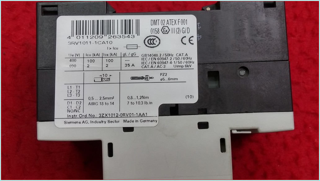 SIEMENS 3RV1011-1CA10 1,8-2,5A ŞARTEL TİPİ MOTOR KORUMA