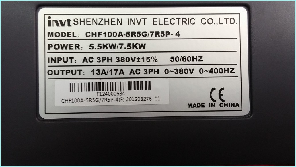 İNVT CHF100A-5R5G/7R5P-4 5,5-7,5 KW SIFIR SÜRÜCÜ