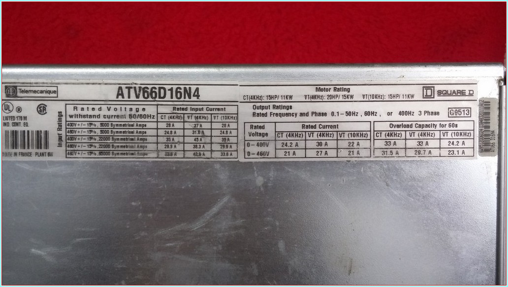 TELEMECANİQUE ATV66D16N4 11-15 KW SÜRÜCÜ INVERTER DRIVER