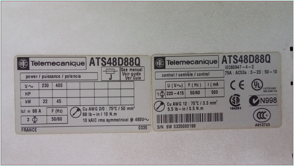 TELEMECANİQUE ATS48D88Q 45 KW YUMUŞAK YOL VERME ATS48 45KW