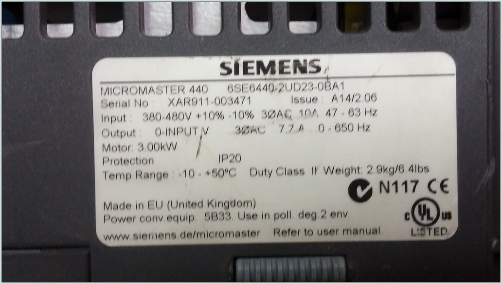 SIEMENS 6SE6440-2UD23-0BA1 3KW SÜRÜCÜ