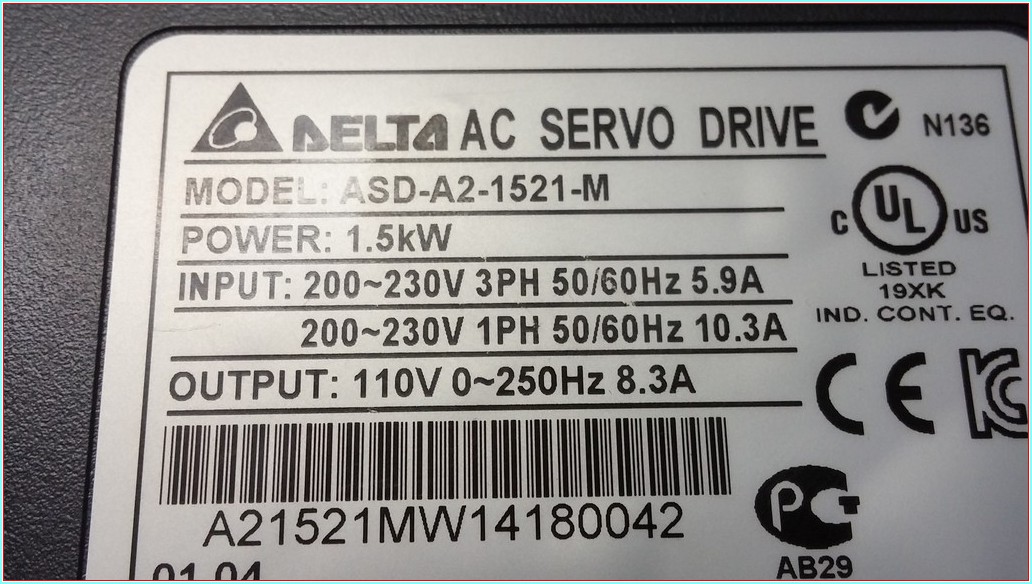 DELTA ASD-A2-1521-M 1,5KW SERVO SÜRÜCÜ INVERTER DRIVER