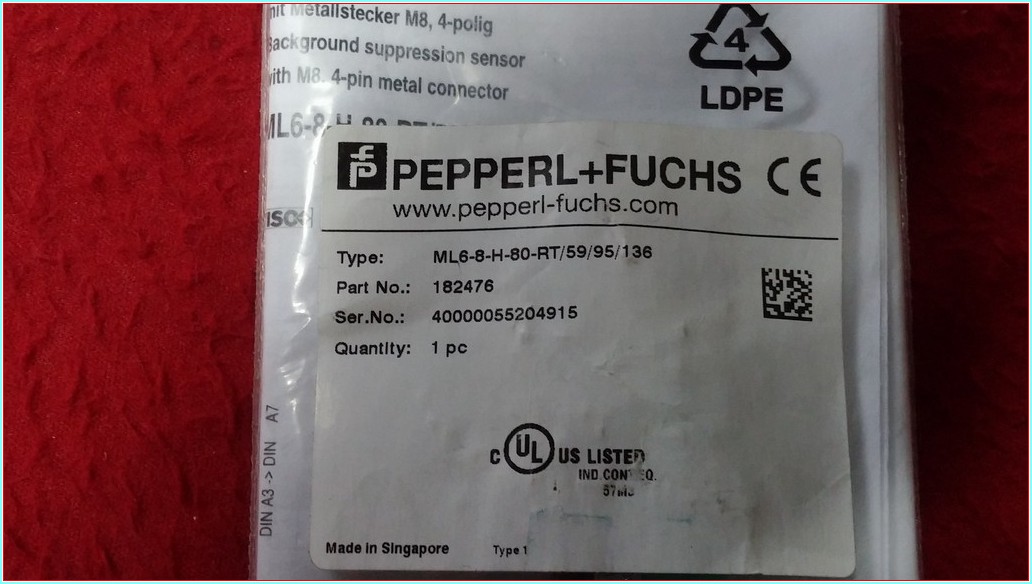 PEPPERL FUCHS ML6-8-H-80-RT/59/95/136 SIFIR KUTULU FOTOELEKTRİK SENSÖRÜ