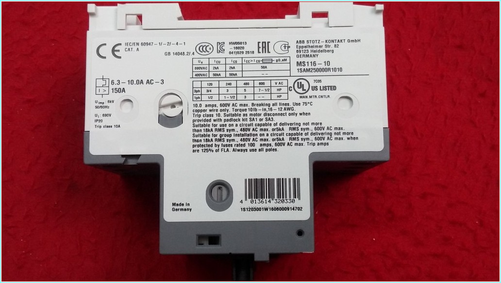 ABB MS116-10 1SAM250000R1010 MS116