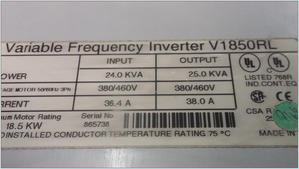 CONTROL TECHNIQUES V1850RL 18,5 KW SÜRÜCÜ