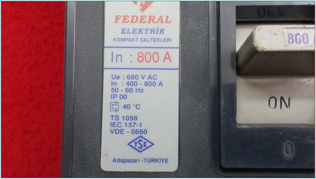 FEDERAL S 630 S630 800A TMŞ 800 AMPER