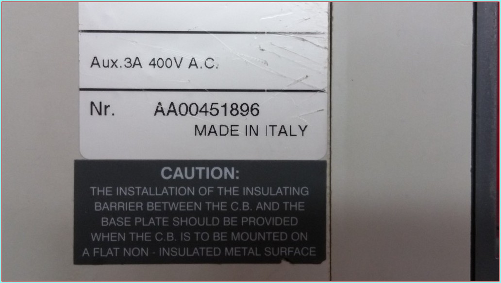 ABB SACE S5N 400A AA00451896 AA00431219  MOTORLU TMŞ