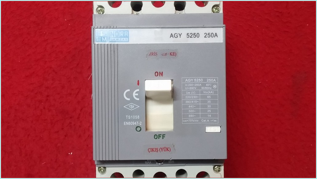 ESEM AGY 5250 250A TMŞ 250 AMPER DEVRE KESİCİ ŞALTER