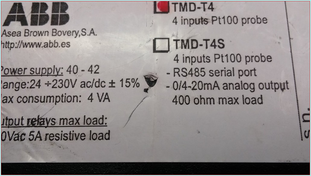 ABB TMD-T4 TEMPERATURE MONİTOR DEVİCE ISI KONTROL CİHAZI