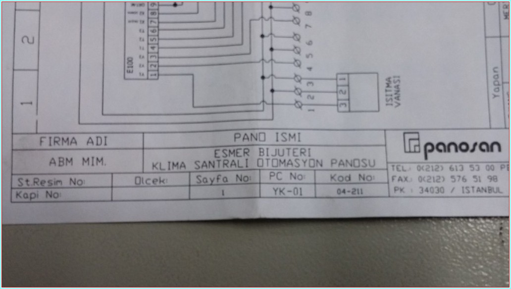 PANOSAN KLİMA SANTRALİ OTOMASYON PANOSU SIFIR