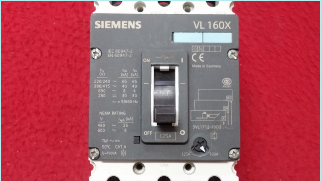 SIEMENS VL 160X 125A TMŞ DEVRE KESİCİ ŞALTER