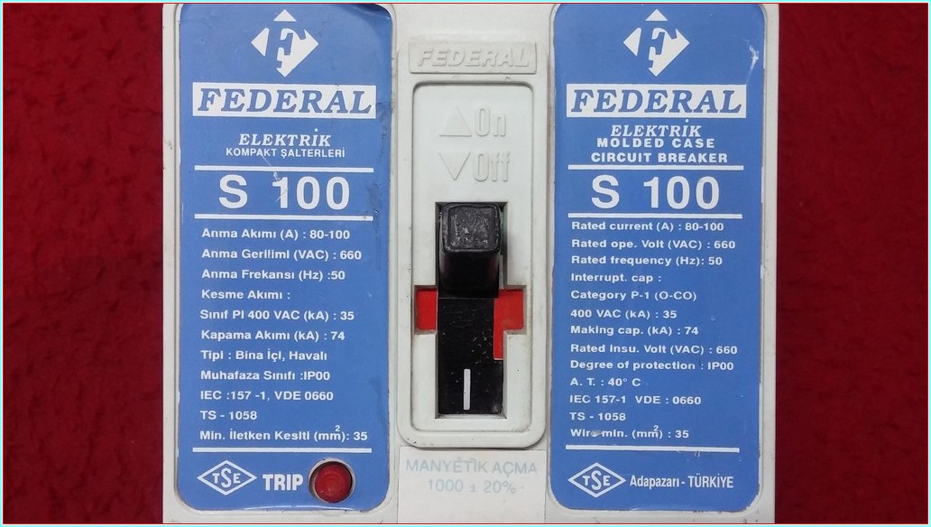 FEDERAL S100 100A TMŞ F21 100A TMŞ