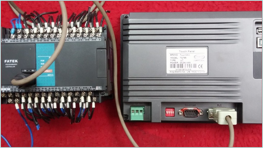 FATEK FBS-40MAT PLC VE TOUCHWİN TG765 DOKUNMATİK OPERATÖR PANEL TAKIM