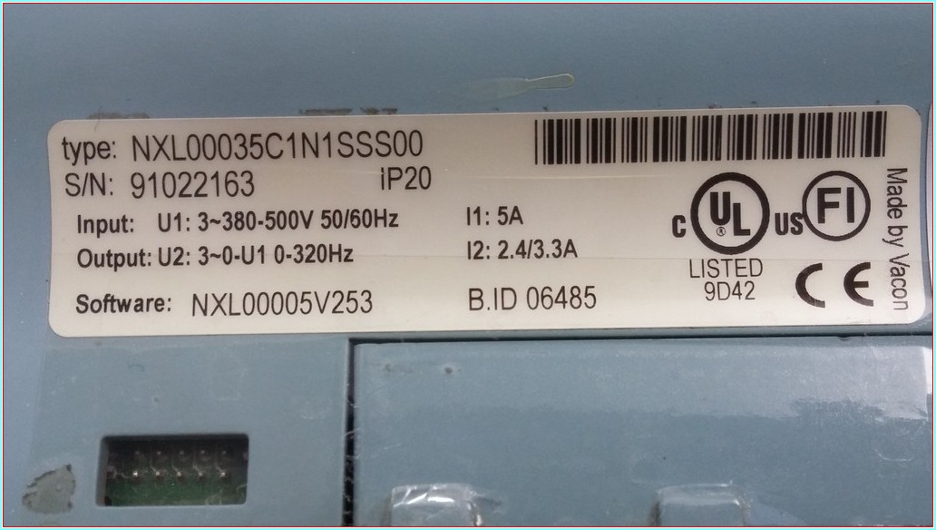 VACON NXL00035C1N1SSS00 NXL00035-C1N1SSS-00 91022163 1.1 KW SÜRÜCÜ