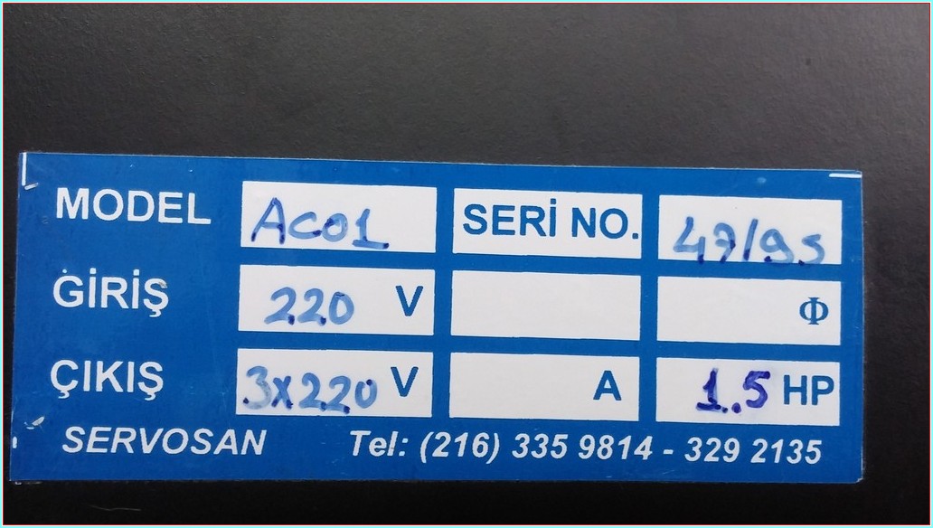 SERVOSAN AC01 MICRO PWM 0,75 KW SÜRÜCÜ
