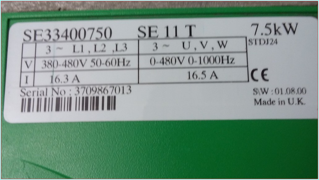 CONTROL TECHNIQUES SE33400750 SE 11 T 7,5 KW 16,5A SÜRÜCÜ