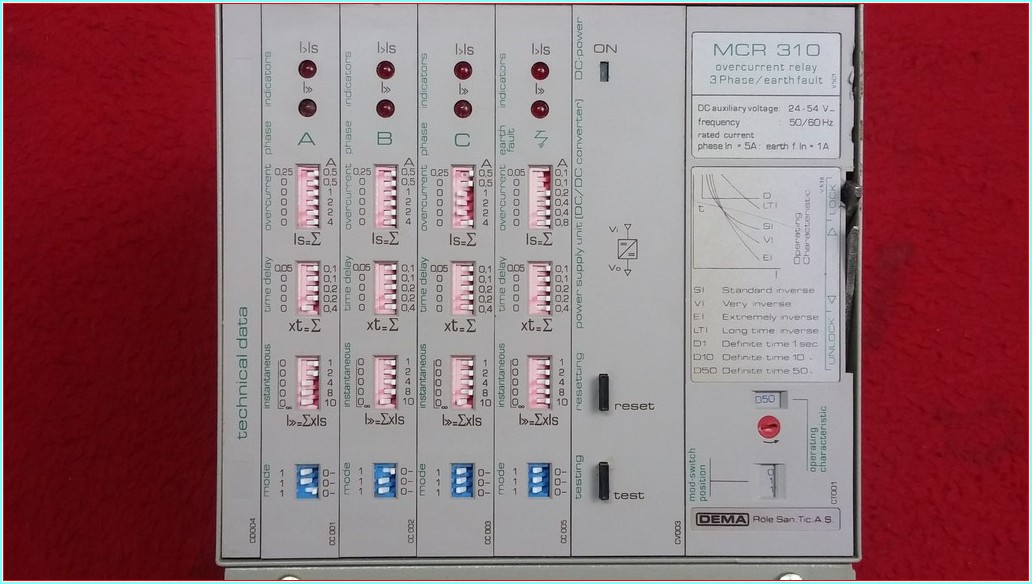 DEMA MCR310 3 FAZ 1 TOPRAK AŞIRI AKIM RÖLESİ 24VDC 110VD