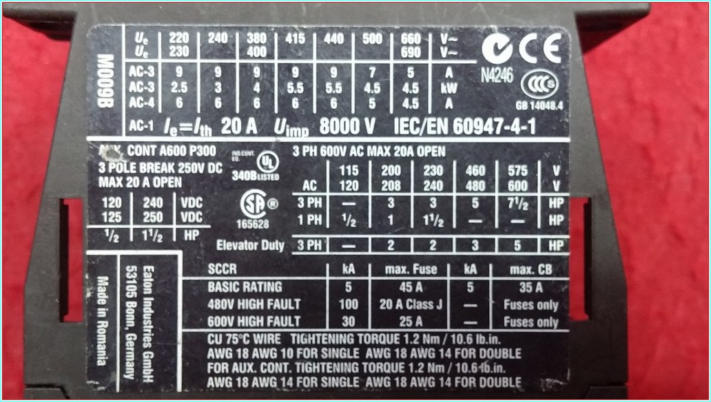MOELLER DILM9-10 4KW KONTAKTÖR
