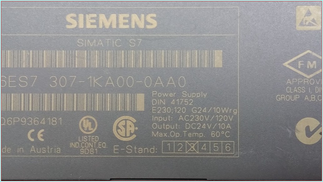 SIEMENS 6ES7 307-1KA00-0AA0 6ES7307-1KA00-0AA0 GÜÇ KAYNAĞI