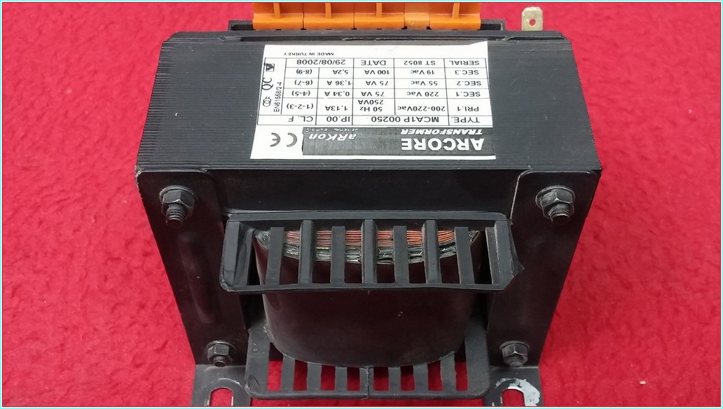 ARKON MCA1P 00250 INPUT 0-200-220CAC OUTPUT 220-55-19VAC CIKIŞ ARCORE TRANSFORMER GÜÇ KAYNAĞI