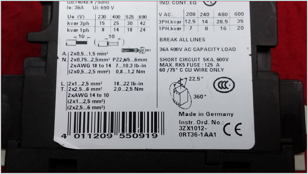 SIEMENS 3RT1627-1A..1 SIRIUS 25A KONTAKTÖR